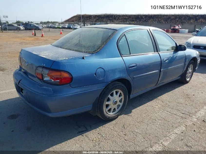 1998 Chevrolet Malibu Ls VIN: 1G1NE52M1WY152716 Lot: 42439184