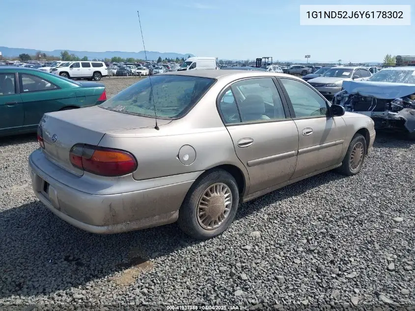 2000 Chevrolet Malibu VIN: 1G1ND52J6Y6178302 Lot: 41937385