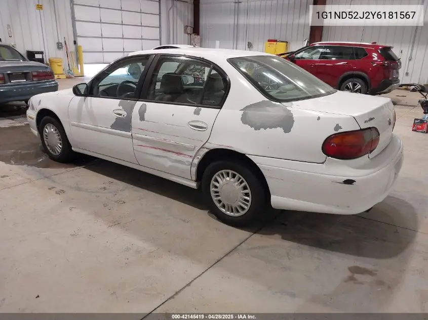 2000 Chevrolet Malibu VIN: 1G1ND52J2Y6181567 Lot: 42145419