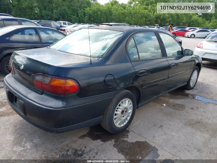 2000 Chevrolet Malibu VIN: 1G1ND52J1Y6294698 Lot: 42342038
