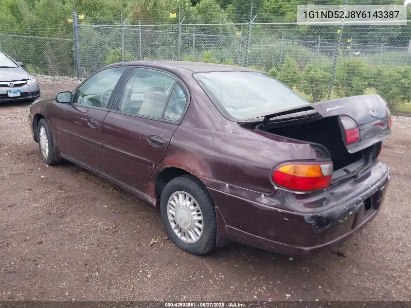 2000 Chevrolet Malibu VIN: 1G1ND52J8Y6143387 Lot: 42603961