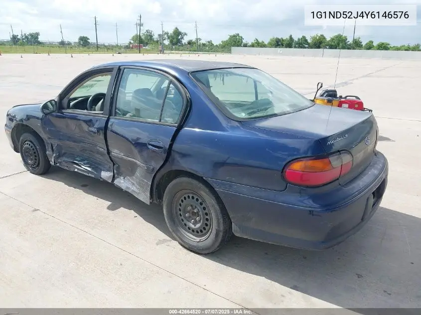 2000 Chevrolet Malibu VIN: 1G1ND52J4Y6146576 Lot: 42664520