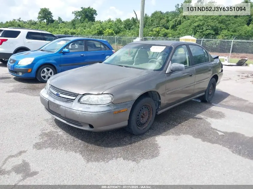 2000 Chevrolet Malibu VIN: 1G1ND52J3Y6351094 Lot: 42703471