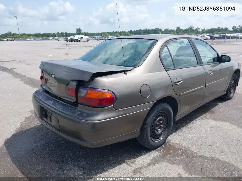 2000 Chevrolet Malibu VIN: 1G1ND52J3Y6351094 Lot: 42703471