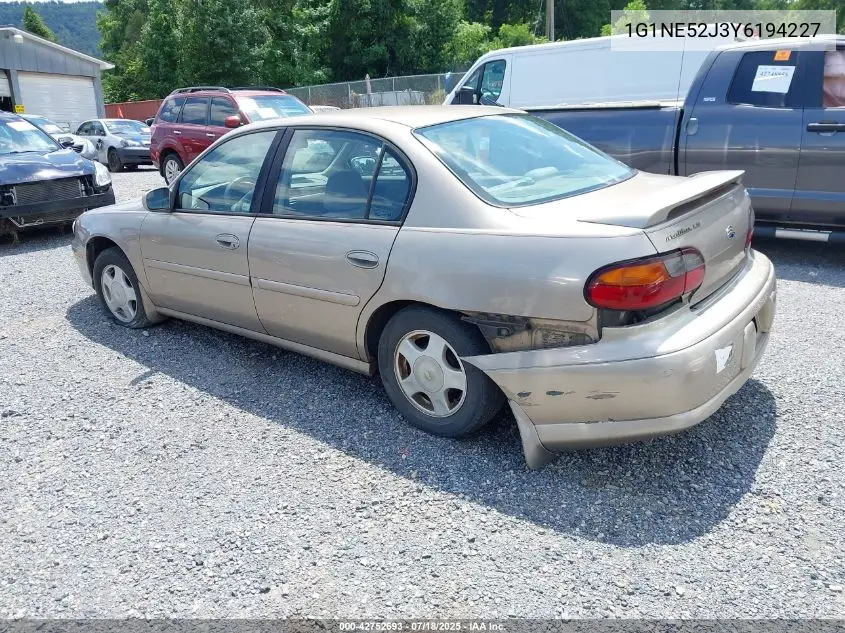 2000 Chevrolet Malibu Ls VIN: 1G1NE52J3Y6194227 Lot: 42752693