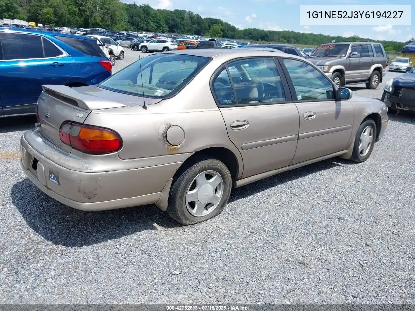 2000 Chevrolet Malibu Ls VIN: 1G1NE52J3Y6194227 Lot: 42752693