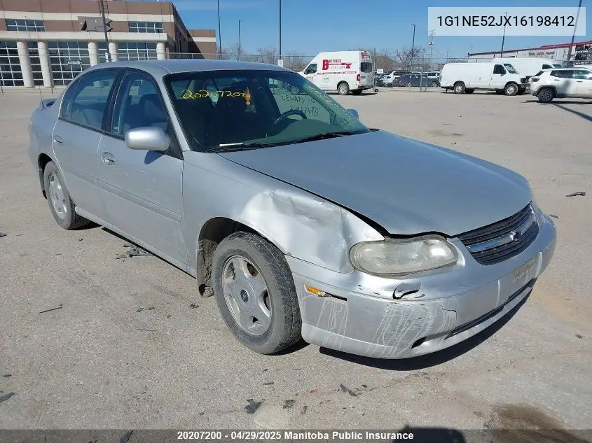 2001 Chevrolet Malibu Ls V6 VIN: 1G1NE52JX16198412 Lot: 20207200