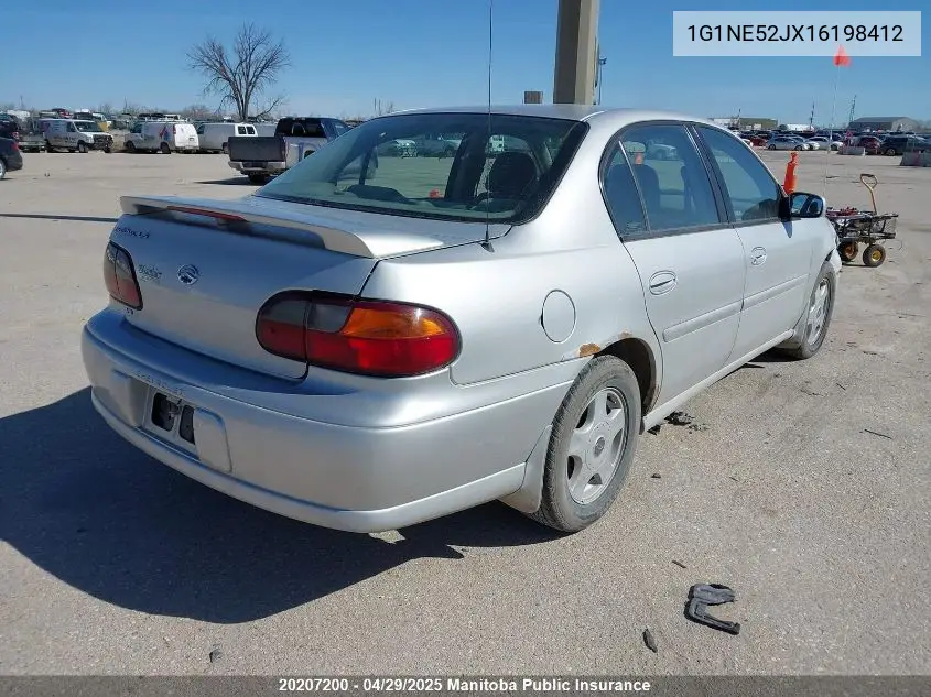 2001 Chevrolet Malibu Ls V6 VIN: 1G1NE52JX16198412 Lot: 20207200