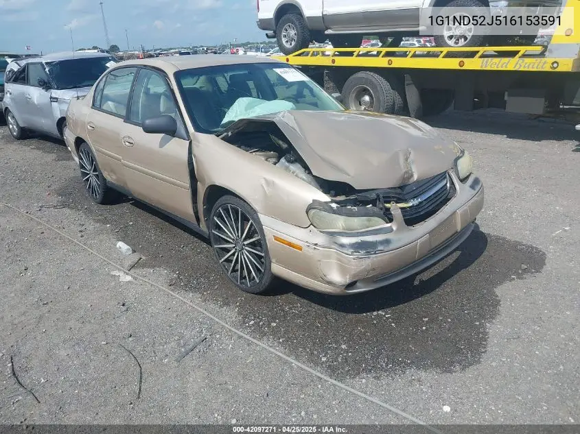 2001 Chevrolet Malibu VIN: 1G1ND52J516153591 Lot: 42097271
