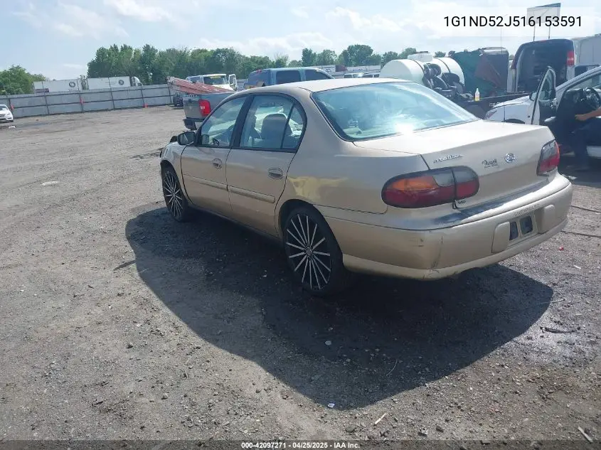 2001 Chevrolet Malibu VIN: 1G1ND52J516153591 Lot: 42097271