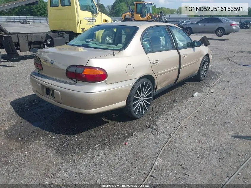 2001 Chevrolet Malibu VIN: 1G1ND52J516153591 Lot: 42097271