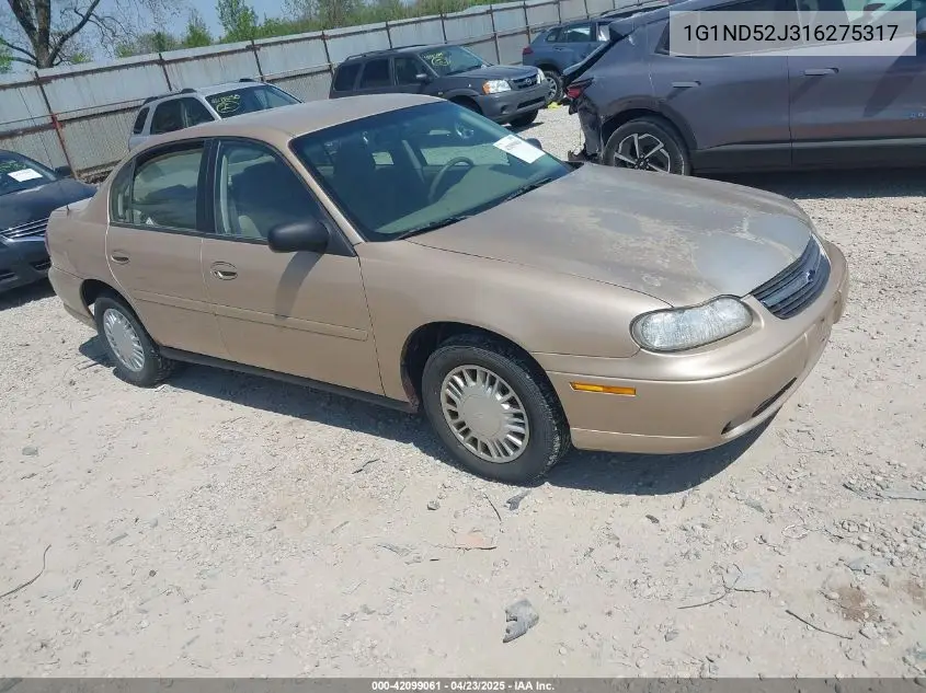 2001 Chevrolet Malibu VIN: 1G1ND52J316275317 Lot: 42099061