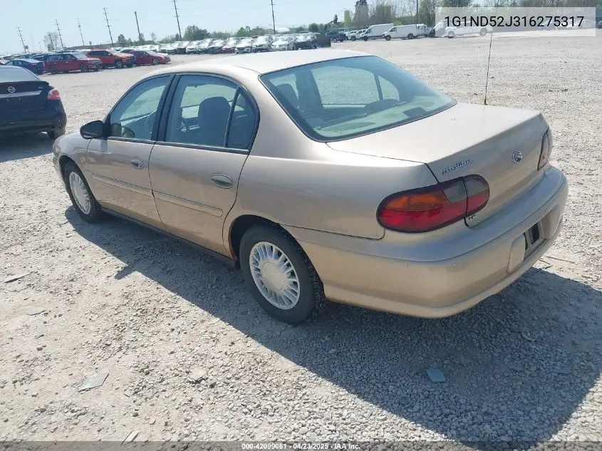 2001 Chevrolet Malibu VIN: 1G1ND52J316275317 Lot: 42099061