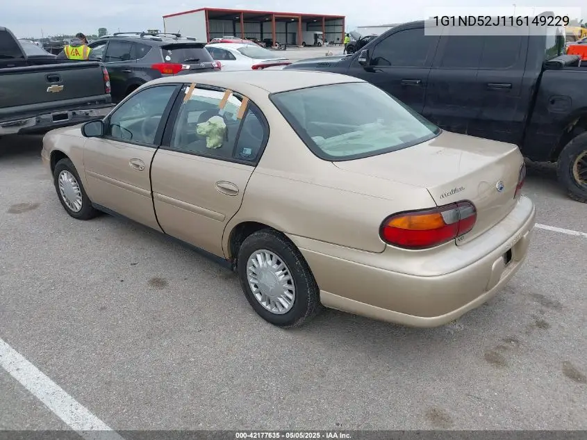 2001 Chevrolet Malibu VIN: 1G1ND52J116149229 Lot: 42177635