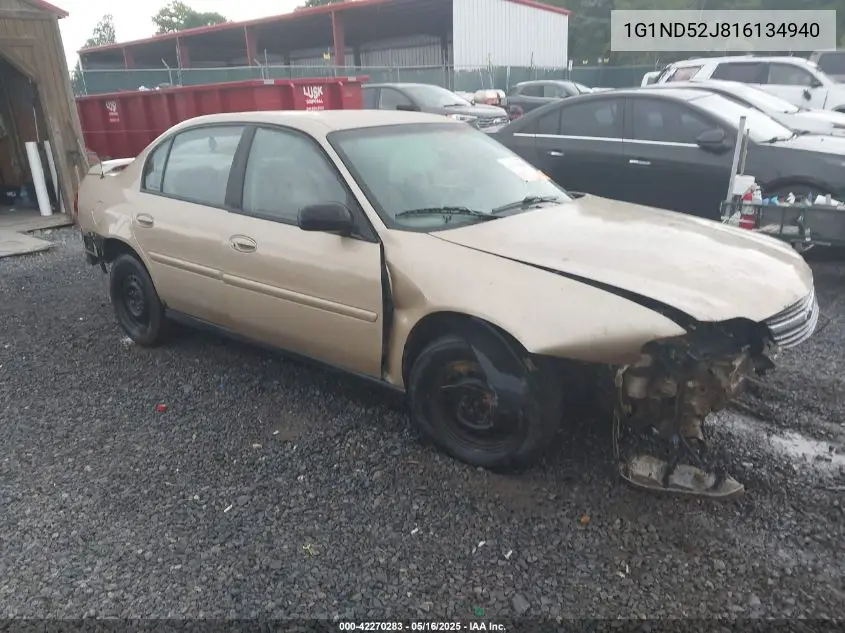 2001 Chevrolet Malibu VIN: 1G1ND52J816134940 Lot: 42270283