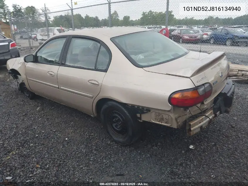 2001 Chevrolet Malibu VIN: 1G1ND52J816134940 Lot: 42270283