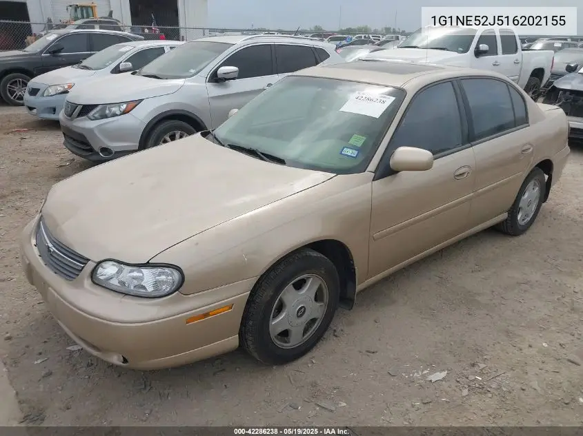 2001 Chevrolet Malibu Ls VIN: 1G1NE52J516202155 Lot: 42286238