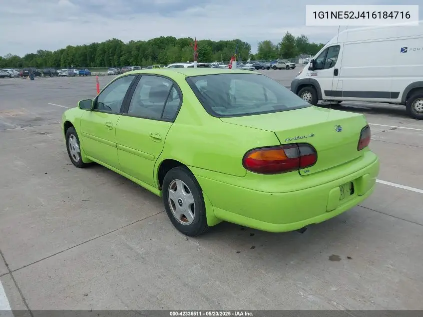 2001 Chevrolet Malibu Ls VIN: 1G1NE52J416184716 Lot: 42336511