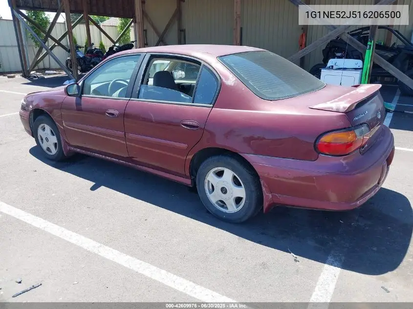 2001 Chevrolet Malibu Ls VIN: 1G1NE52J516206500 Lot: 42609976