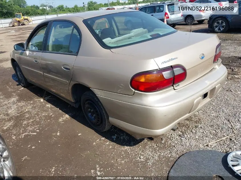 2001 Chevrolet Malibu VIN: 1G1ND52J216196088 Lot: 42657927