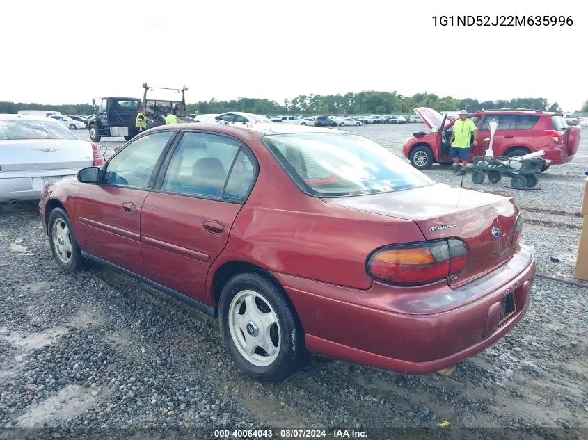 2002 Chevrolet Malibu VIN: 1G1ND52J22M635996 Lot: 40064043