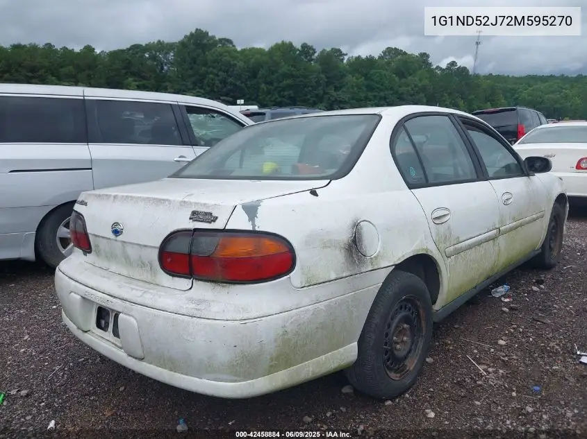 2002 Chevrolet Malibu VIN: 1G1ND52J72M595270 Lot: 42458884