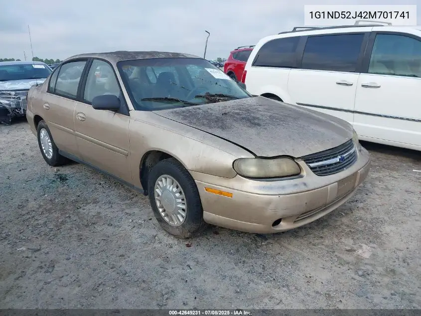 2002 Chevrolet Malibu VIN: 1G1ND52J42M701741 Lot: 42649231