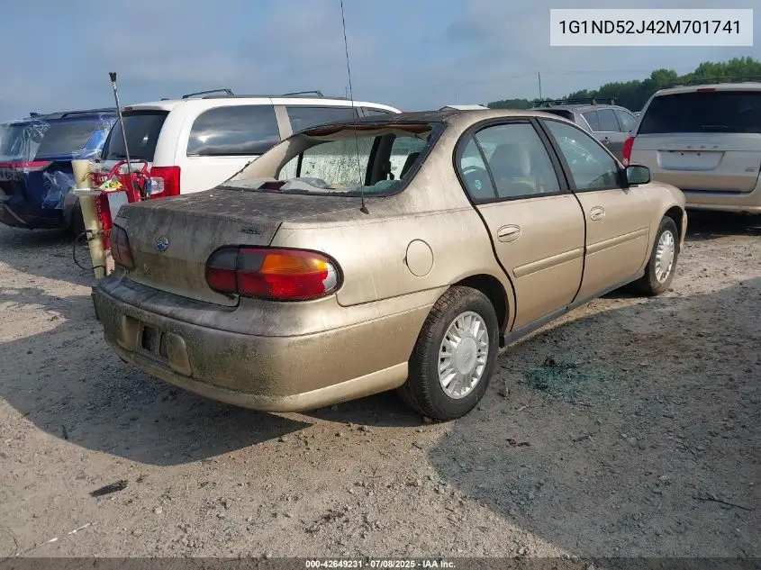 2002 Chevrolet Malibu VIN: 1G1ND52J42M701741 Lot: 42649231