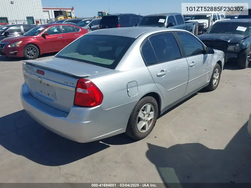 2005 Chevrolet Malibu Ls VIN: 1G1ZT52885F230302 Lot: 41694851