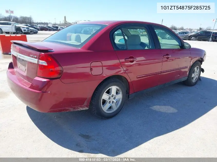 2005 Chevrolet Malibu Ls VIN: 1G1ZT54875F285725 Lot: 41818153