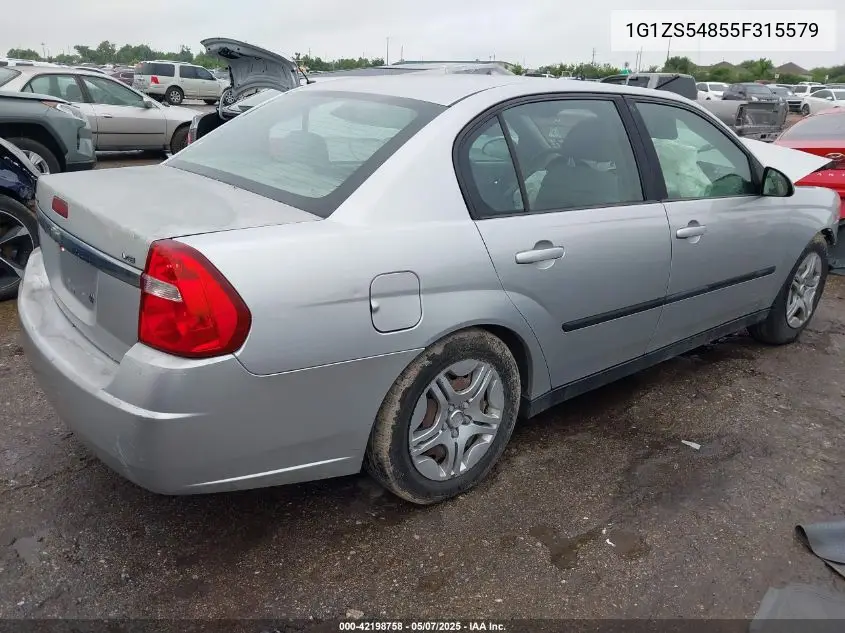 2005 Chevrolet Malibu VIN: 1G1ZS54855F315579 Lot: 42198758