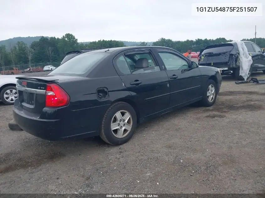2005 Chevrolet Malibu Lt VIN: 1G1ZU54875F251507 Lot: 42600271