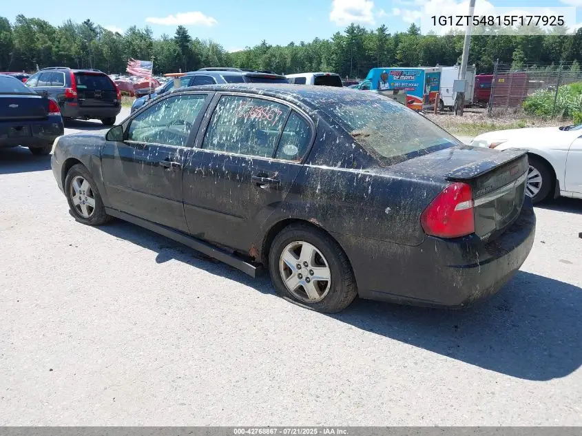 2005 Chevrolet Malibu Ls VIN: 1G1ZT54815F177925 Lot: 42768867