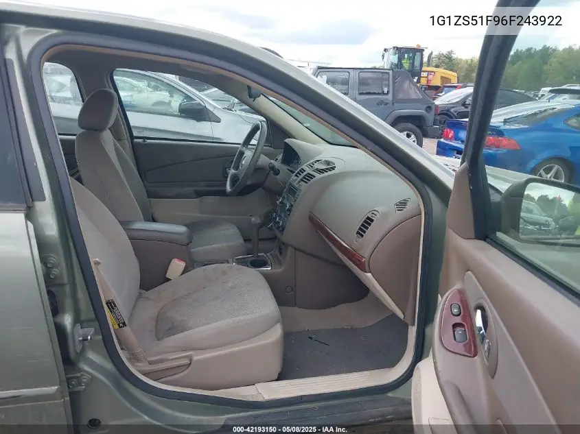 2006 Chevrolet Malibu Ls VIN: 1G1ZS51F96F243922 Lot: 42193150