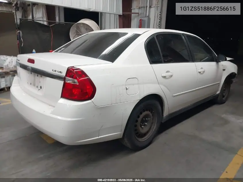2006 Chevrolet Malibu Ls VIN: 1G1ZS51886F256615 Lot: 42193933