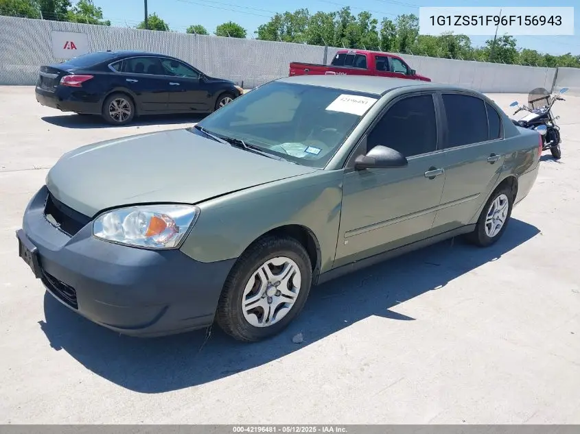 2006 Chevrolet Malibu Ls VIN: 1G1ZS51F96F156943 Lot: 42196481