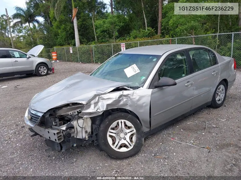 2006 Chevrolet Malibu Ls VIN: 1G1ZS51F46F236229 Lot: 42592228