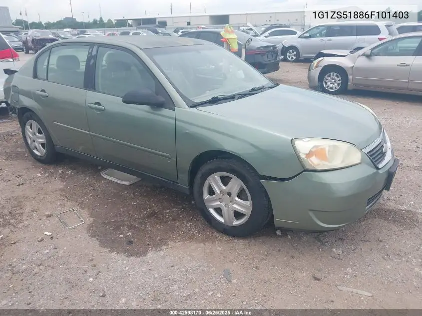 2006 Chevrolet Malibu Ls VIN: 1G1ZS51886F101403 Lot: 42598170