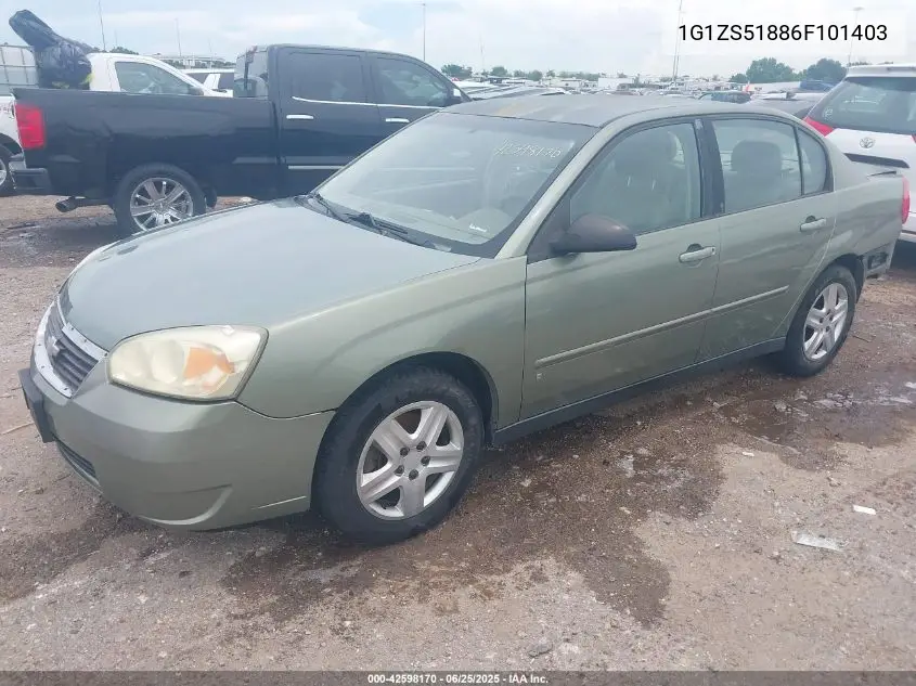 2006 Chevrolet Malibu Ls VIN: 1G1ZS51886F101403 Lot: 42598170