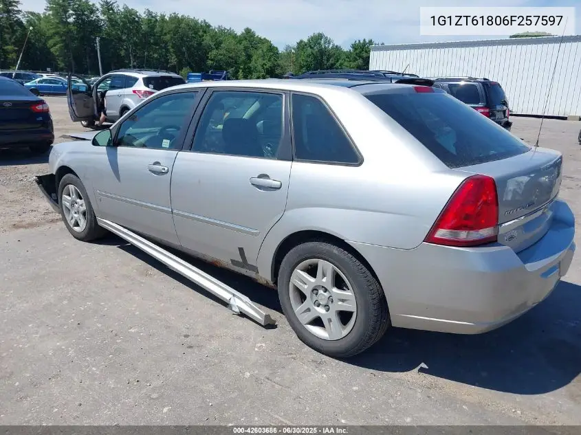 2006 Chevrolet Malibu Maxx Lt VIN: 1G1ZT61806F257597 Lot: 42603686