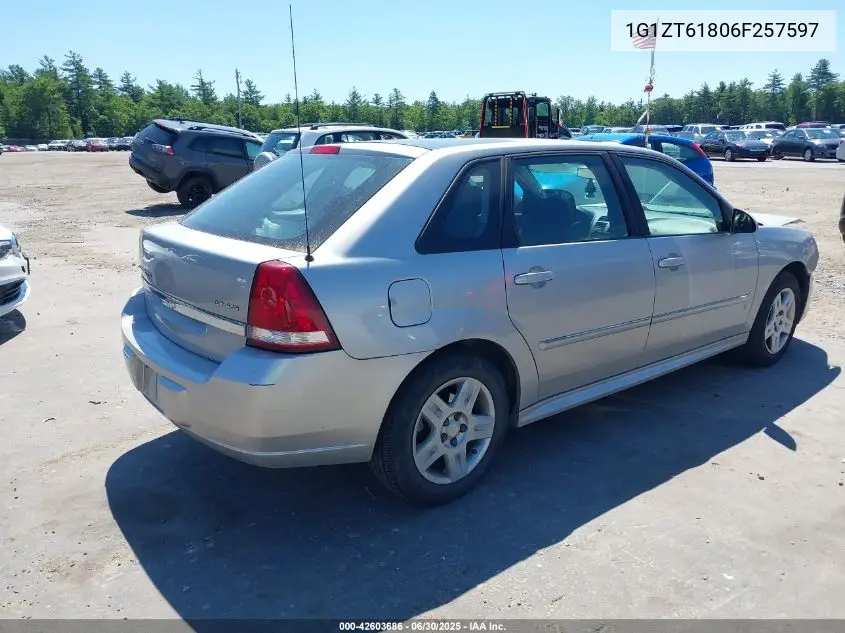 2006 Chevrolet Malibu Maxx Lt VIN: 1G1ZT61806F257597 Lot: 42603686