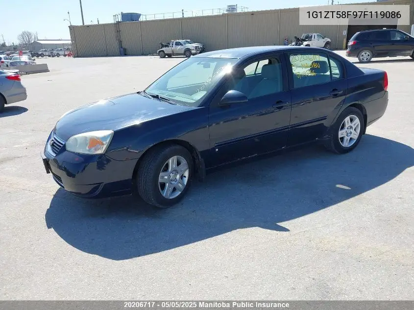 2007 Chevrolet Malibu Lt VIN: 1G1ZT58F97F119086 Lot: 20206717