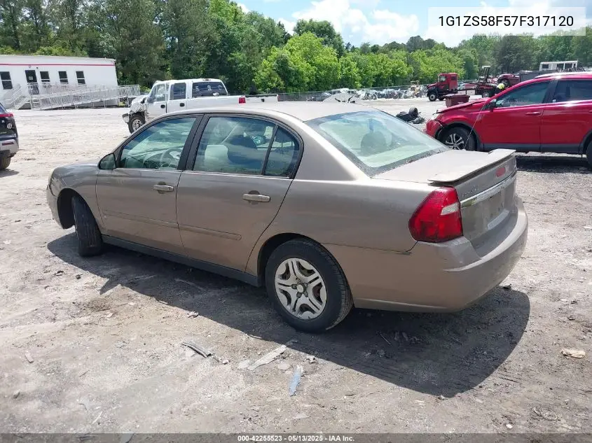 1g1zs58f57f317120 1G1ZS58F57F317120 2007 Chevrolet Malibu Ls