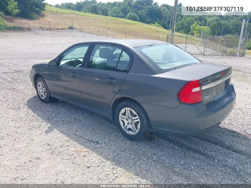2007 Chevrolet Malibu Ls VIN: 1G1ZS58F37F307119 Lot: 42474300
