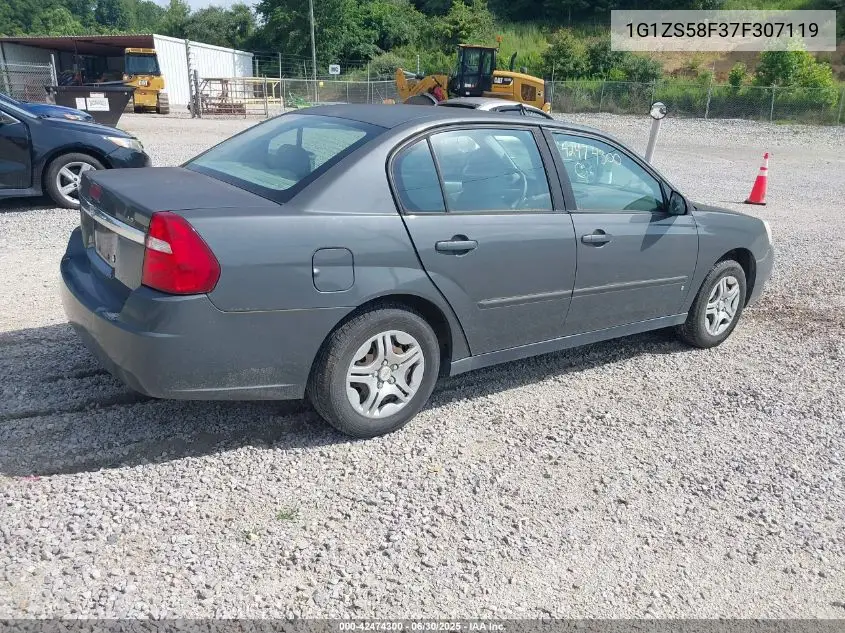 2007 Chevrolet Malibu Ls VIN: 1G1ZS58F37F307119 Lot: 42474300