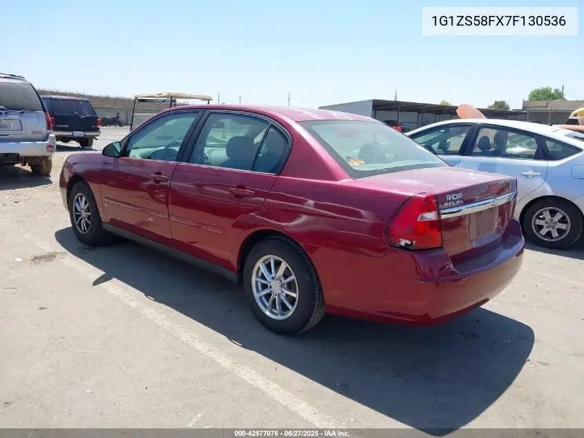 2007 Chevrolet Malibu Ls VIN: 1G1ZS58FX7F130536 Lot: 42577076