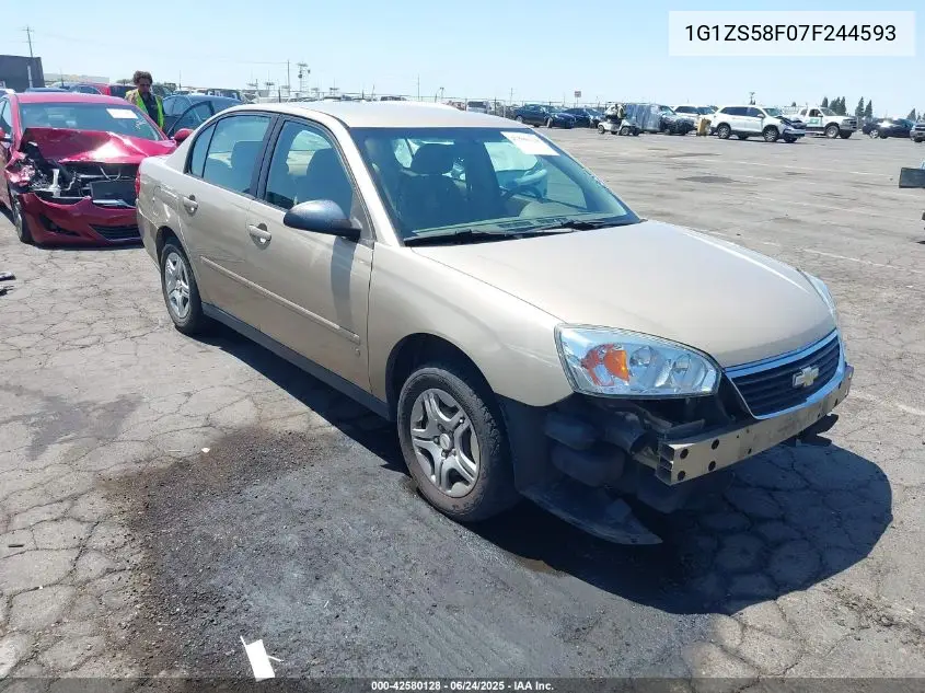 2007 Chevrolet Malibu Ls VIN: 1G1ZS58F07F244593 Lot: 42580128