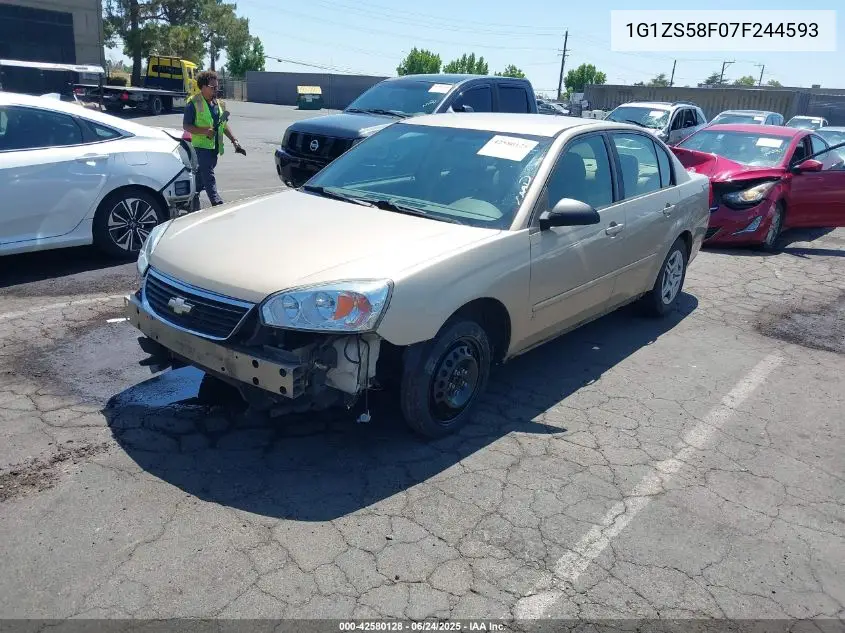 2007 Chevrolet Malibu Ls VIN: 1G1ZS58F07F244593 Lot: 42580128