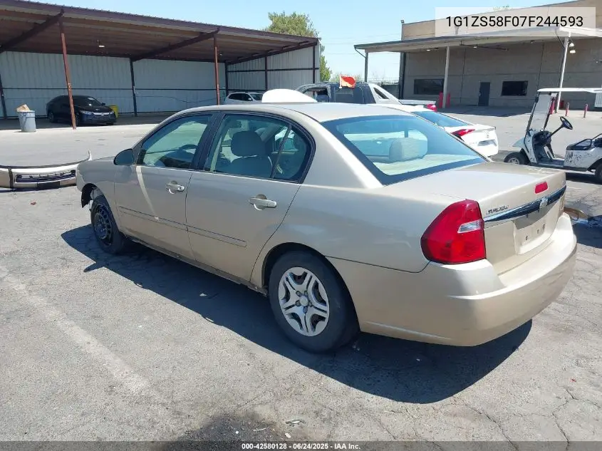 2007 Chevrolet Malibu Ls VIN: 1G1ZS58F07F244593 Lot: 42580128