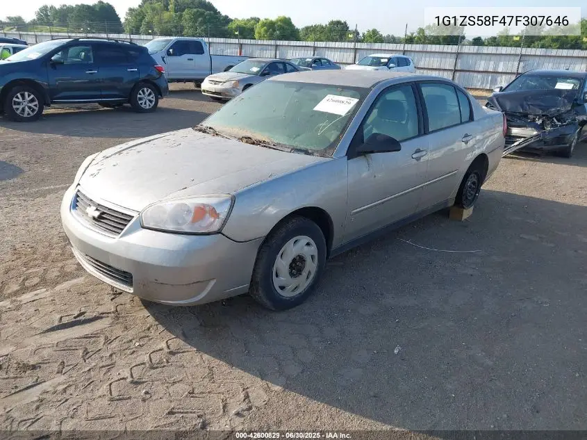 2007 Chevrolet Malibu Ls VIN: 1G1ZS58F47F307646 Lot: 42600829